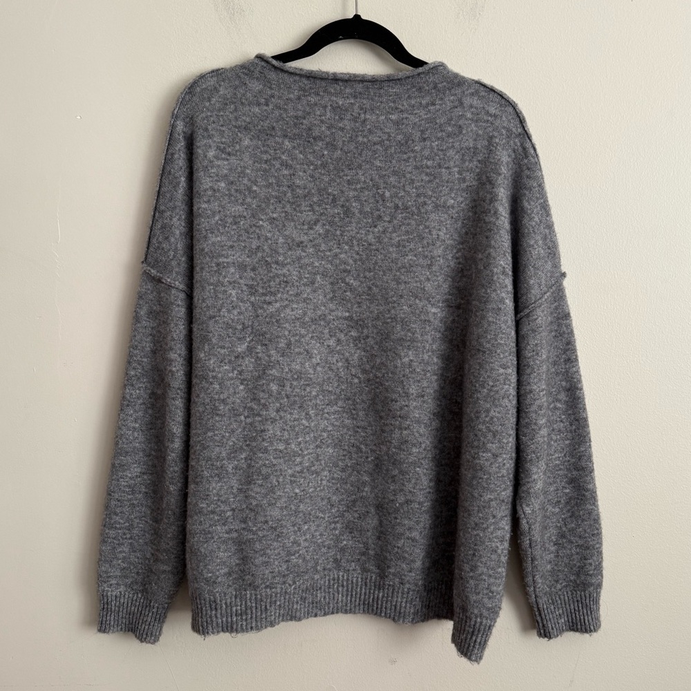 Nuuds Cozy Knit Mock Neck size L charcoal grey - Picture 6 of 14